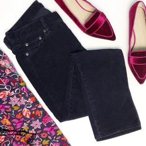 j.crew | city fit slim corduroy navy cropped ankle straight leg pants 25